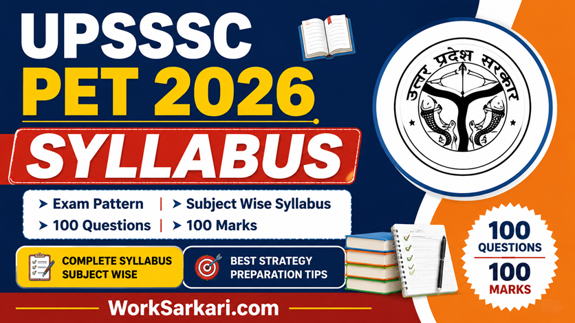 UPSSSC PET 2026 Syllabus, Exam Pattern और Subject Wise Syllabus